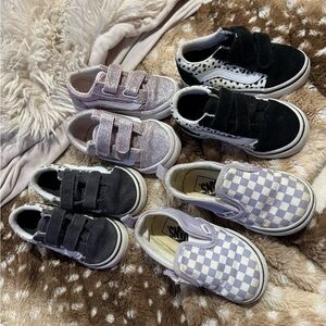 Vans Kids Sneakers in Black, Pink, and Purple